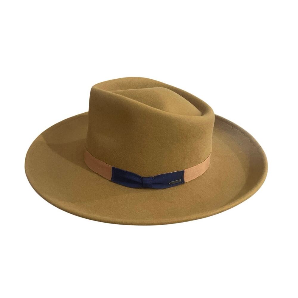 Brixton Wool Felt Monet Fedora Washed Copper SZ L Hat Rancher Cowboy Adjustable